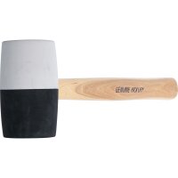 BGS Gummihammer | Hickory-Stiel | schwarz-weißer Kopf | Ø 63 mm | 840 g