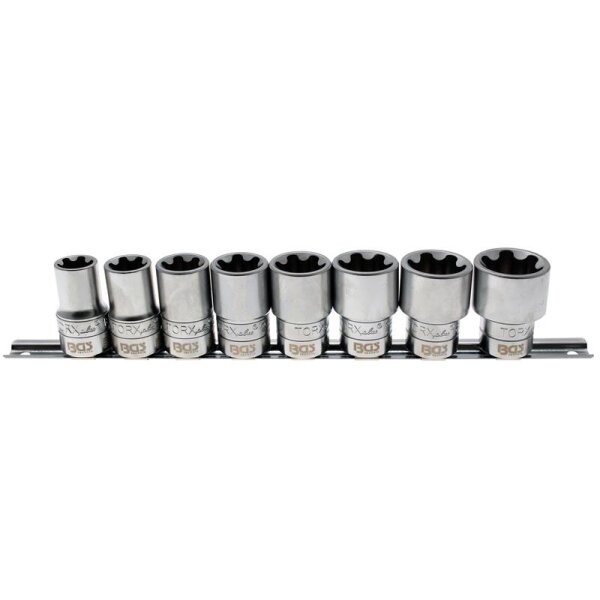 BGS Steckschlüssel-Einsätze, Torx Plus, 18EP - 32EP, 12,5 (1/2), 8-tlg.