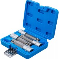 BGS Bit-Einsatz-Satz | Antrieb Innenvierkant 12,5 mm (1/2") | T-Profil (für Torx) mit Bohrung | 4-tlg.