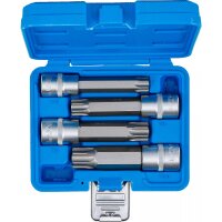 BGS Bit-Einsatz-Satz | Antrieb Innenvierkant 12,5 mm (1/2") | T-Profil (für Torx) mit Bohrung | 4-tlg.
