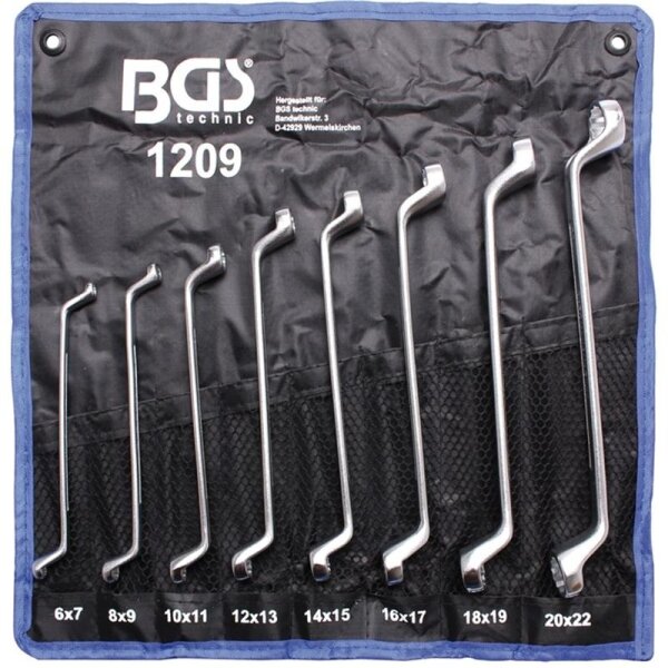 BGS Doppelringschlüssel-Satz, 6x7-20x22 mm, 8-tlg.