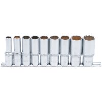 BGS Steckschlüssel-Einsatz-Set, tief, 12-kant, 12.5...