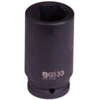 BGS Kraft-Steckschlüssel-Einsatz Sechskant, tief | Antrieb Innenvierkant 20 mm (3/4") | SW 33 mm