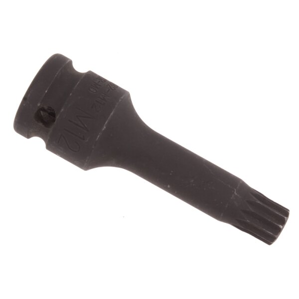 BGS Kraft-Bit-Einsatz | Länge 75 mm | Antrieb Innenvierkant 12,5 mm (1/2") | Innenvielzahn (für XZN) M12