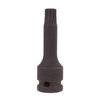 BGS Kraft-Bit-Einsatz | Länge 75 mm | Antrieb Innenvierkant 12,5 mm (1/2") | Innenvielzahn (für XZN) M12