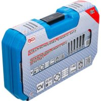 BGS Steckschlüssel-Einsatz-Satz E-Profil, extra lang | Antrieb Innenvierkant 12,5 mm (1/2") | SW E10 - E20 | 6-tlg.