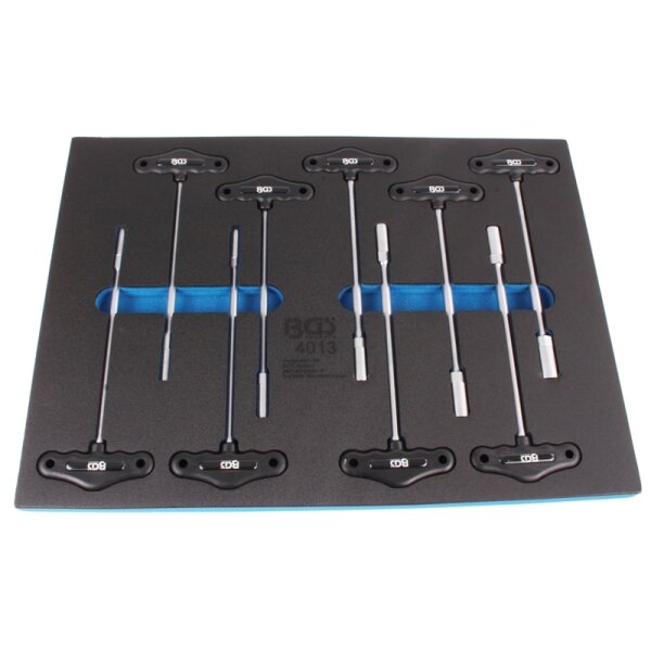 BGS Werkstattwageneinlage: T-Griff-Steckschlüssel-Set, 9-tlg.