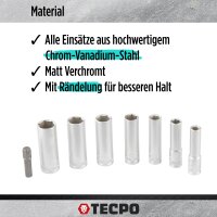 TECPO Steckschlüssel-Satz, 53-teilig, 1/4" Antrieb, KFZ Auto Schlüssel