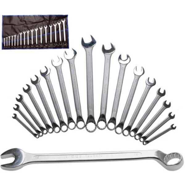 BGS Maulringschlüssel-Set, Ringseite gekröpft, 8-27 mm, 17-tlg.