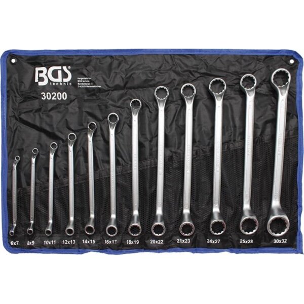 BGS Doppelringschlüssel-Set, 75° gekröpft, 6-32 mm, 12-tlg.
