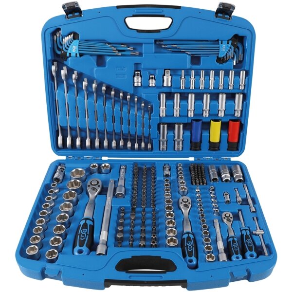 BGS Steckschlüssel-Satz Wellenprofil | Antrieb 6,3 mm (1/4") / 10 mm (3/8") / 12,5 mm (1/2") | 218-tlg.