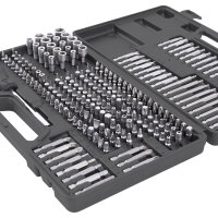 TECPO Universal und Sicherheits Bit Satz 208 teilig aus Chrom Vanadium Stahl umfassendes Bitset für Reparatur Arbeiten in Werkstatt und Haushalt