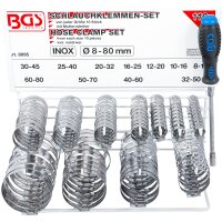 BGS Schlauchklemmen-Sortiment | rostfrei | auf Tafel | 111-tlg.