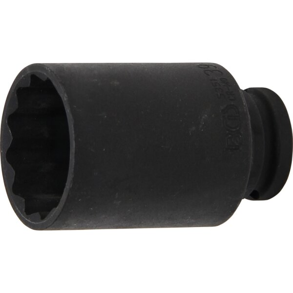 BGS Kraft-Steckschlüssel-Einsatz Zwölfkant | Antrieb Innenvierkant 12,5 mm (1/2") | SW 39 mm