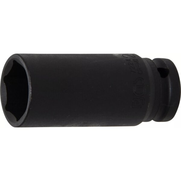 BGS Kraft-Steckschlüssel-Einsatz Sechskant, tief | Antrieb Innenvierkant 12,5 mm (1/2") | SW 24 mm