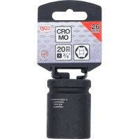 BGS Kraft-Steckschlüssel-Einsatz Sechskant | Antrieb Innenvierkant 20 mm (3/4") | SW 26 mm