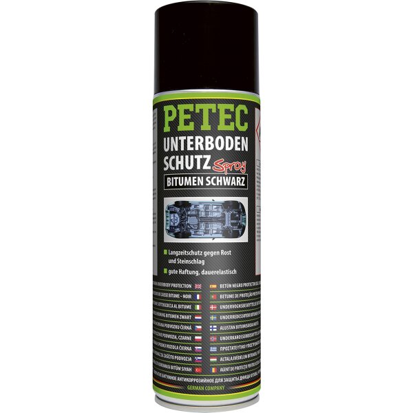 PETEC Unterbodenschutz Bitumen Spray schwarz, 500 ml