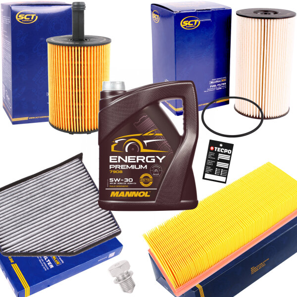 Inspektionspaket für VAG + 5 Liter Motoröl 5W-30 ENERGY Premium