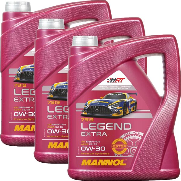 3x MANNOL Legend Extra 0W-30, 5L