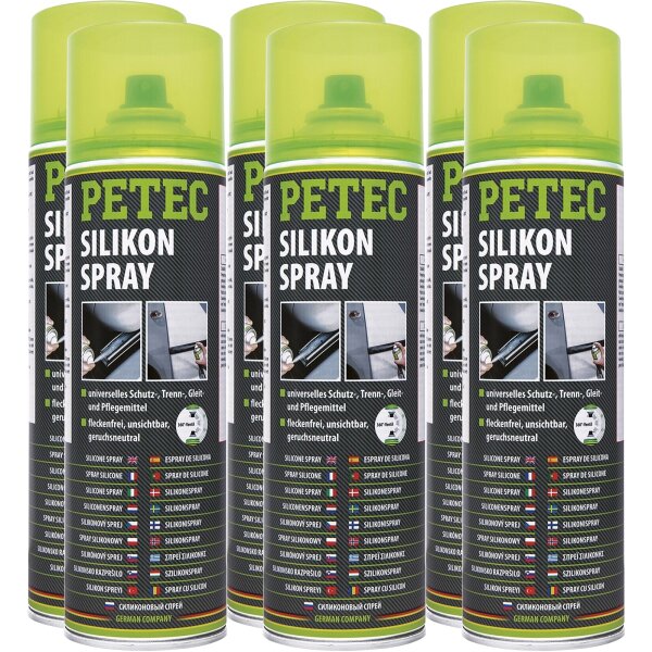 6x PETEC Silikonspray, 500 ml