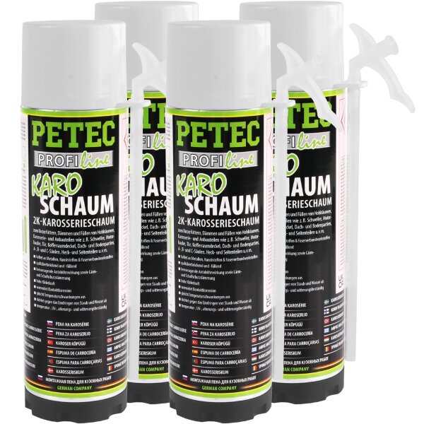 4x PETEC 2K-Karosserieschaum, 400 ml