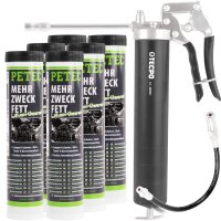 6x PETEC Mehrzweckfett, Kartusche 400g + TECPO...