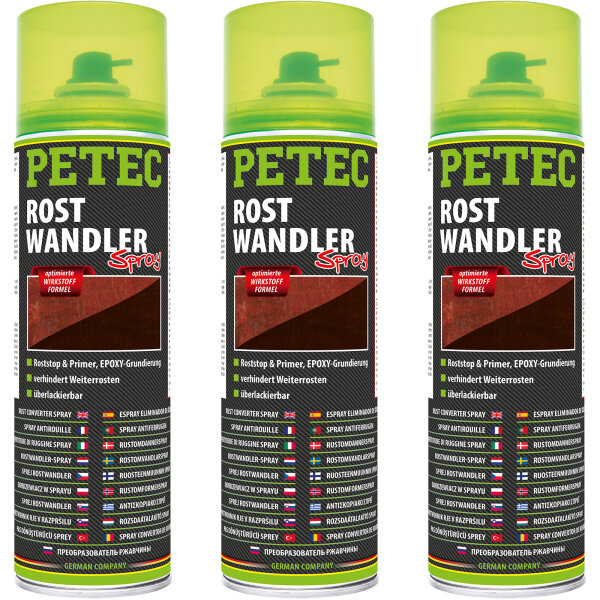 3x PETEC Rostwandler Spray, 500 ml