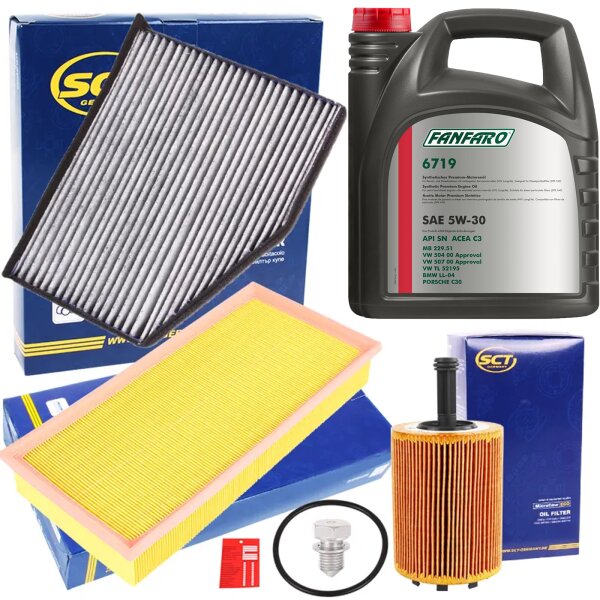Inspektionsset Filter Set + 5L Fanfaro ÖL 5W30