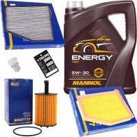 Inspektionsset Filter Set + 5L Mannol ENERGY ÖL 5W30