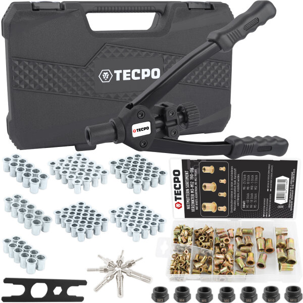 TECPO Nietmutternzangen Satz M3-M12, 300-teilig