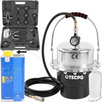 TECPO Druckluft Bremsenentlüftungsgerät, 5 Liter + 1L ATE Bremsflüssigkeit SL6