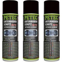 3x PETEC Unterbodenschutz Bitumen Spray schwarz, 500 ml
