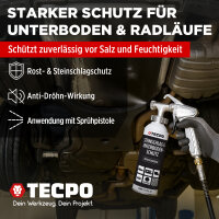 12x TECPO Unterbodenschutz Überlackierbar Schwarz, 1000 ml