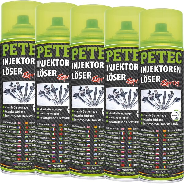 5x PETEC Injektorenlöser Spray, 500 ml