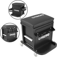 TECPO Werkstattwagen Transportwagen mit Schublade und Rollsitz Werkstatthocker