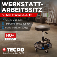 TECPO 2x Werkstatt-Arbeitssitz mit 5 Rollen | Ø...