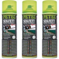 3x PETEC Seilfett, Drahtseil- & Zahnradfett Spray,...
