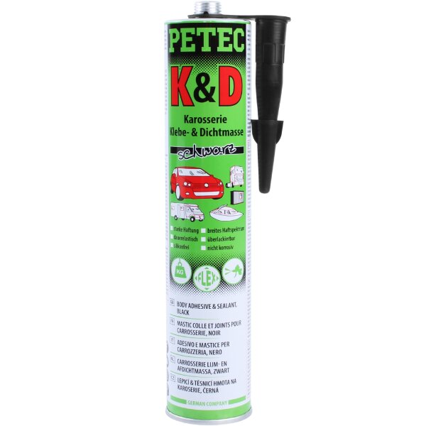 PETEC K&D Karosserie Klebe- und Dichtmasse 310 ml schwarz