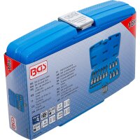 BGS Bit-Einsatz-Satz | Antrieb Innenvierkant 6,3 mm (1/4") / 12,5 mm (1/2") | T-Profil (für Torx) mit Bohrung | 18-tlg.