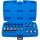 BGS Bit-Einsatz-Satz | Antrieb Innenvierkant 6,3 mm (1/4") / 12,5 mm (1/2") | T-Profil (für Torx) mit Bohrung | 18-tlg.