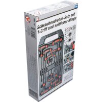 BGS DIY  Schraubendreher-Satz mit T-Griff und seitlicher Klinge | T-Profil (für Torx) mit Bohrung | T10 - T50 | 9-tlg.