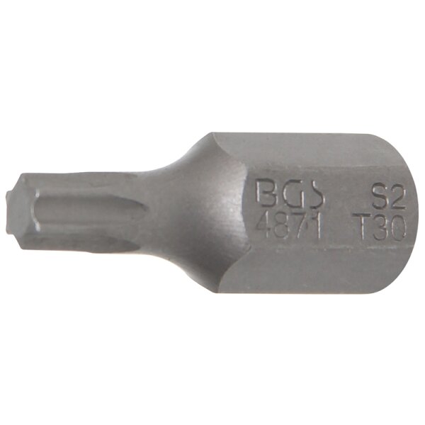 BGS Bit | Antrieb Außensechskant 10 mm (3/8") | T-Profil (für Torx) T30
