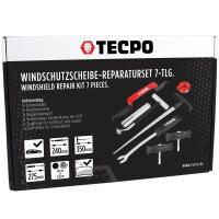 TECPO Windschutzscheibe-Reparaturset + PETEC Scheibenkleber, 310 ml