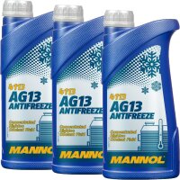 3x MANNOL Kühlerfrostschutz AG13, 1L