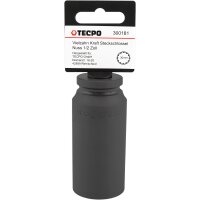 2x TECPO Vielzahn Kraft Steckschlüssel Nuss 1/2 Zoll, 30 mm