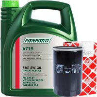 FEBI BILSTEIN Ölfilter + FANFARO 5W-30 VW 504.00...