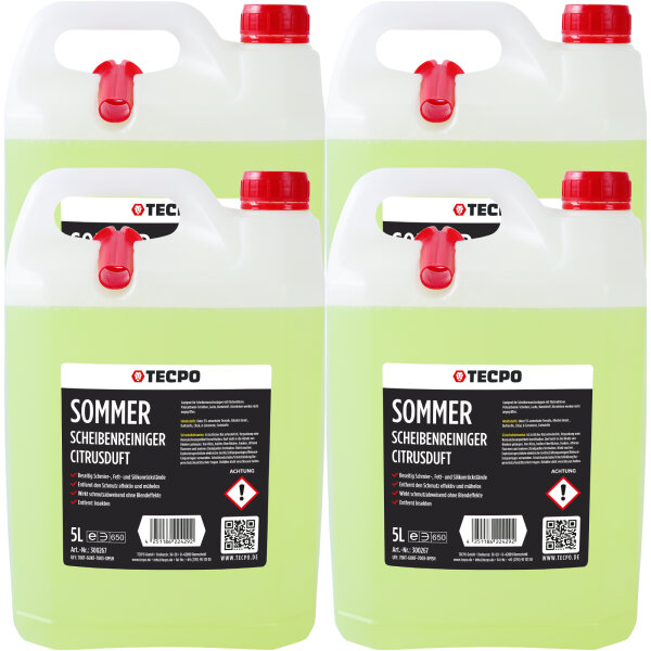 4x TECPO Sommer Scheibenreiniger, 5L