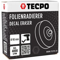 TECPO Folienradierer Etiketten Klebereste Aufkleber Entferner Ø 90 mm