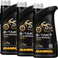 3x MANNOL 2-Takt Universal Motorradöl API TC, 1L