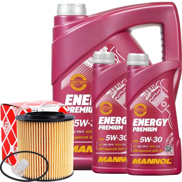 FEBI BILSTEIN Ölfilter + MANNOL Energy Premium 5W-30, 7L